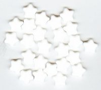 25 12mm Opaque White Star Beads